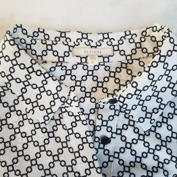 ANTHROPOLOGIE |Pleione Printed Tunic Button Collared Blouse-3 - Picture 2 of 8